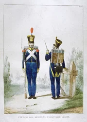 Uniform van een regiment lichte infanterie, Frankrijk, 1823