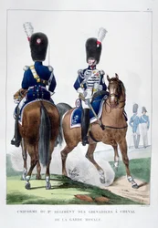 Uniform van het 2e Regiment van Paardengrenadiers, Frankrijk, 1823