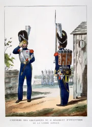 Uniformen van de grenadiers.. van de Franse koninklijke garde, 1823