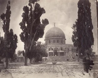De Rotskoepel op de Haram al Sharif in Jeruzalem, vanuit het zuiden, 1870