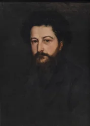 Portret van William Morris in zijn dertiger jaren door Charles Fairfax Murray