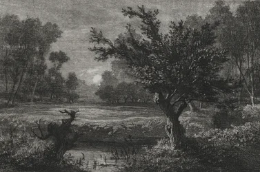 Maanopkomst in de Andilly-vallei