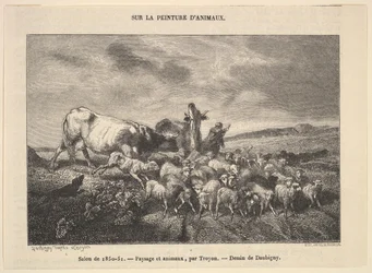 Salon de 1850-51, Landschap en Dieren, door Troyon