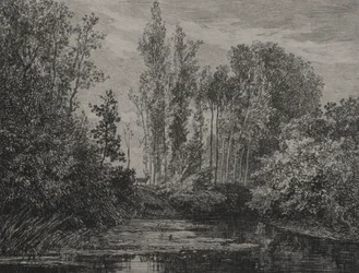 Herten aan de waterkant, 1850