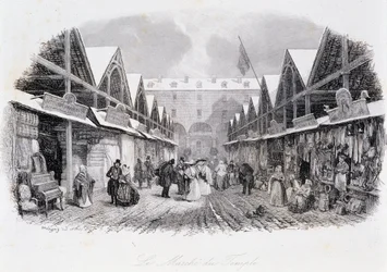 Uitzicht op de tempel mars - in Les Mysteres de Paris door Eugene Sue (1843), geïllustreerd door Daubigny