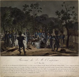 De terugkeer van Napoleon uit Elba. Napoleons bivak bij Golfe-Juan op 1 maart 1815, 1815