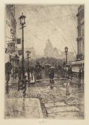 Regenachtige Dag, Broadway, waarschijnlijk 1890
