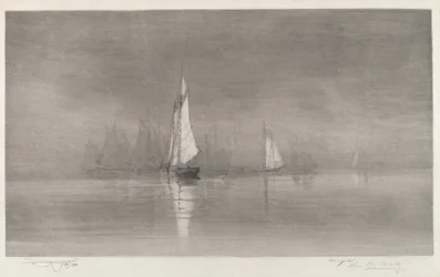 Zonder Titel (Havenscène met Zeilboten)