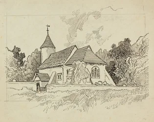 Buitenaanzicht van een niet-geïdentificeerde kerk