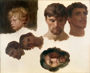 Studie van zes hoofden