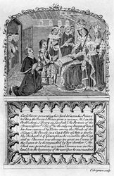 Earl Rivers presenteert zijn boek aan koning Edward IV, ca. 1477, eind 18e of begin 19e eeuw