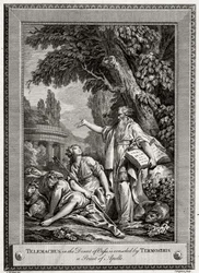 Telemachus, in de woestijn van Oasis, wordt getroost door Termosiris een priester van Apollo, 1774