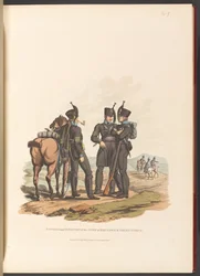 Huzaren en Infanterie van het Korps van de Hertog van Brunswick Oels