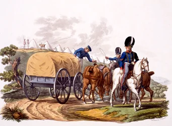 Uniform van Royal Artillery Drivers (met wagen en kamp), uit 