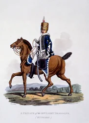 Uniform van een soldaat van de 18e lichte dragonders (huzaren), uit 