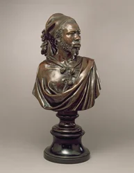 Portretbuste van Said Abdullah van de Mayac, Koninkrijk Darfur, Soedan, 1848 (brons)