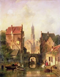 Een Nederlandse grachtscène, 1866