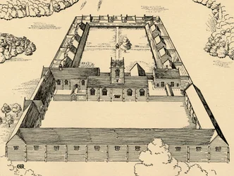 Vogelperspectief van het Kartuizerklooster, 1931