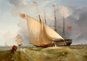 De admiraalsboot keert terug naar de kust