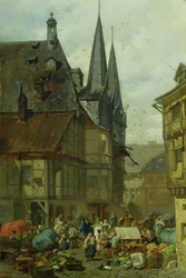 De markt in Wernigerode, 1861