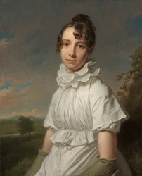 Portret van Emma Jane Hodges, de dochter van de kunstenaar