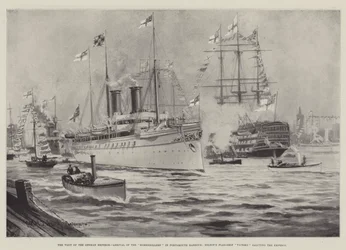 Het Bezoek van de Duitse Keizer, Aankomst van de Hohenzollern in de Haven van Portsmouth, Nelson