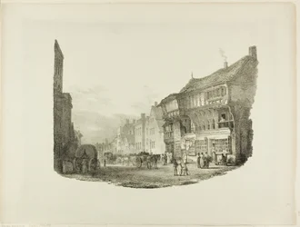 Bridge Street, Chester, uit Lithografische Impressies van Schetsen uit de Natuur
