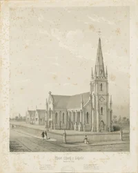 Burton-upon-Trent - Christuskerk en Scholen: gravure