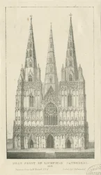 Lichfield Kathedraal - Westgevel: gravure
