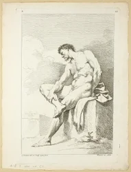 Figuur, uit Seconde livre de figures d’Academies gravées en Partie par les Professeurs de l’Académie Royale