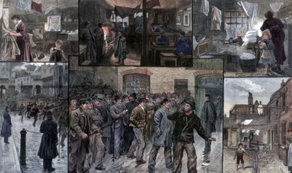 Nood in het oosten van Londen, 1886