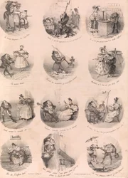 Twaalf satirische vignetten Le Charivari