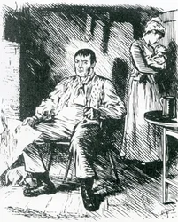 "A Real Hard Case" Illustratie voor "Punch," 1875 (gravure)