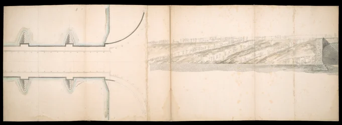 Ontwerpen van de geplande brug over de rivier de Theems in Londen