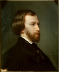 Portret van Alfred de Musset (1810-1857) Franse dichter in 1854