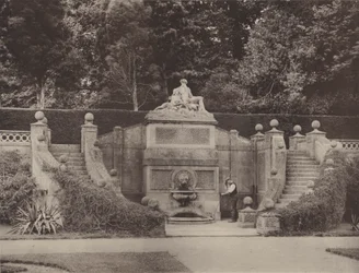 Muurschildering Fontein in de Tuin bij Bowood, Wilts
