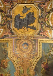 Oorlog voor de rechten van de koningin in 1667, plafondschildering uit de Galerie des Glaces