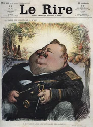 Karel I, koning van Portugal (1863-1908) - Carlos I, koning van Portugal en de Algarve - Karikatuur van Charles Leandre (1862-1934) in «Le Rire» van 8 november