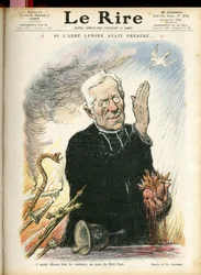 Illustratie van Charles Leandre (1862-1934) voor de omslag van Le Rire, 31/01/14 - Als Abbe Lemire had voorgezeten... - Religie Geloof - Abbe Jules Auguste Lemire (1853-1928)