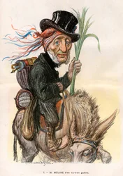 Jules Meline (1838-1925), Franse politicus, Minister van Landbouw - Cartoon door Charles Leandre (1862-1934) in Le Rire van 12 april 1902