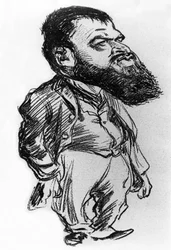 Tristan Bernard (1866-1947) Franse romanschrijver en toneelschrijver, karikatuur door Charles Leandre