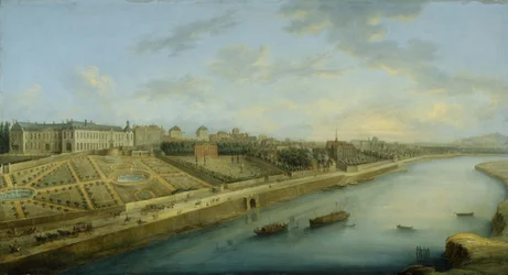 Passy en Chaillot gezien vanaf Grenelle, circa 1743