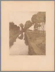 Twee wandelaars langs een kanaal