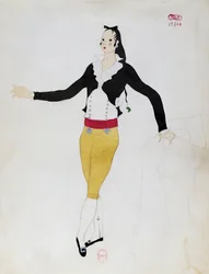 Kostuum voor het personage van Figaro uit De Barbier van Sevilla door Gioacchino Rossini