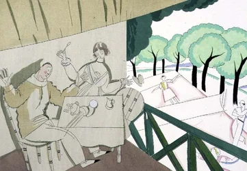 Tennisscène, ca. 1920