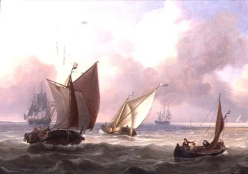 Nederlandse Pinks in een Zwelling bij een Steiger