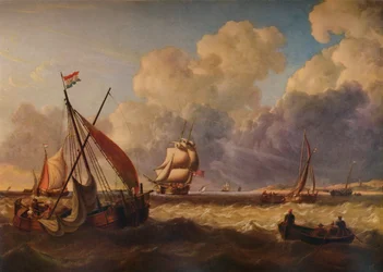 Vissersboten voor de Nederlandse kust, 1823