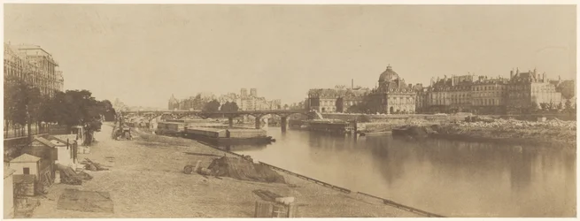 De Seine vanaf de Pont du Carrousel in de richting van de Notre Dame,1853 (foto)