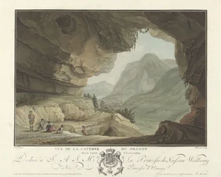 Gezicht op een landschap vanuit de Grot van de Draak