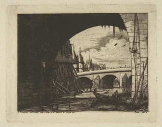 Archway, Pont Nôtre-Dame, Parijs, uit „Etchings of Paris“